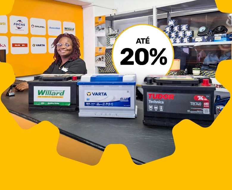 Até 20% nas baterias Varta, Tudor e Willard 
