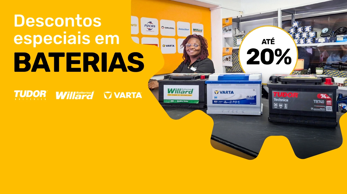 Até 20% nas Baterias Varta, Tudor e Willard        